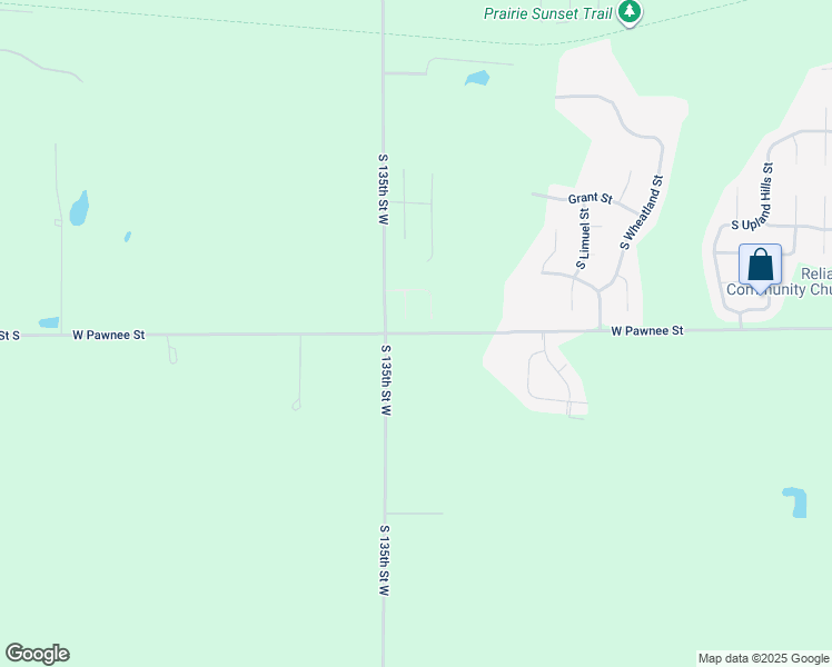 map of restaurants, bars, coffee shops, grocery stores, and more near 13463 West Pawnee Street in Wichita