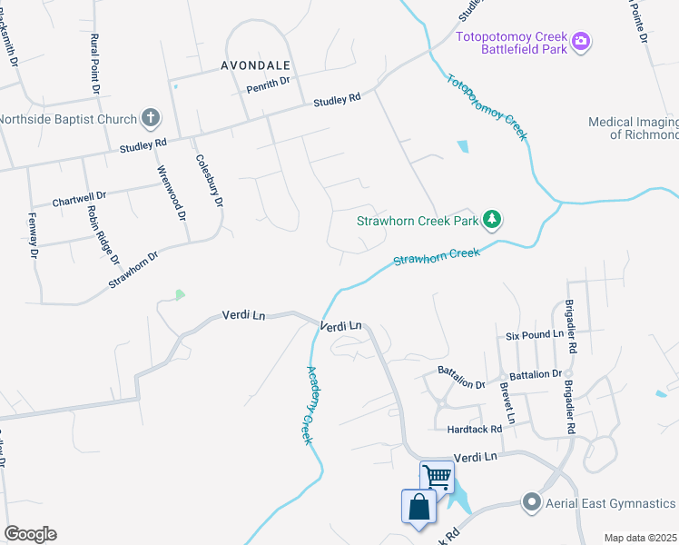 map of restaurants, bars, coffee shops, grocery stores, and more near 9111 Cutty Sark Circle in Mechanicsville