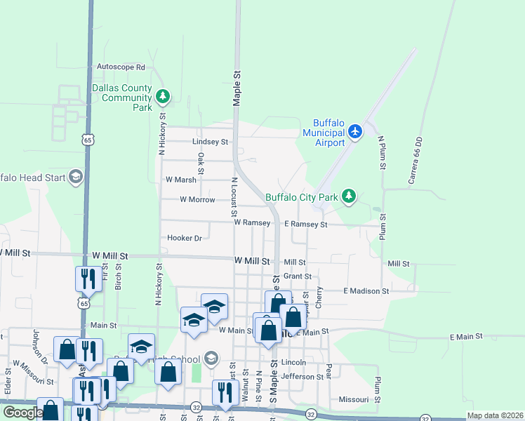 map of restaurants, bars, coffee shops, grocery stores, and more near 208 West Morrow Street in Buffalo