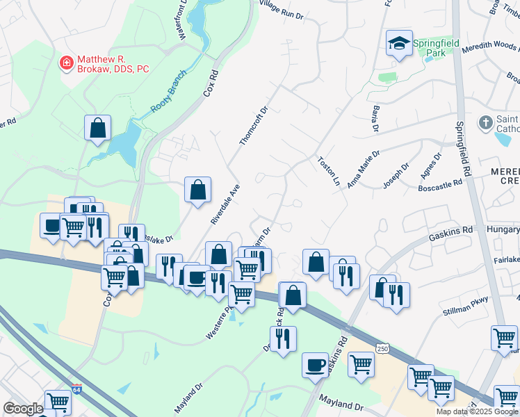 map of restaurants, bars, coffee shops, grocery stores, and more near 10922 Bush Lake Lane in Glen Allen