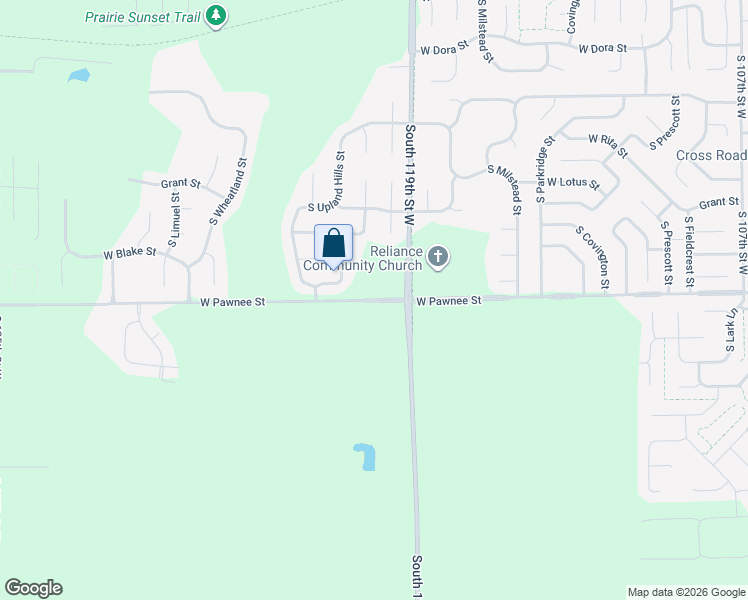 map of restaurants, bars, coffee shops, grocery stores, and more near 12132 West Pawnee Street in Wichita