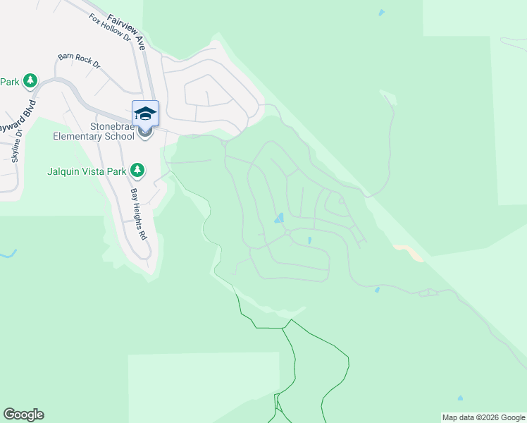 map of restaurants, bars, coffee shops, grocery stores, and more near 66 Adair Way in Hayward