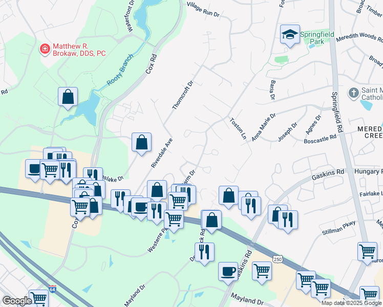 map of restaurants, bars, coffee shops, grocery stores, and more near 10913 Tray Way in Glen Allen