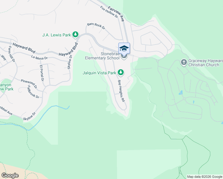 map of restaurants, bars, coffee shops, grocery stores, and more near 28854 Bailey Ranch Road in Hayward