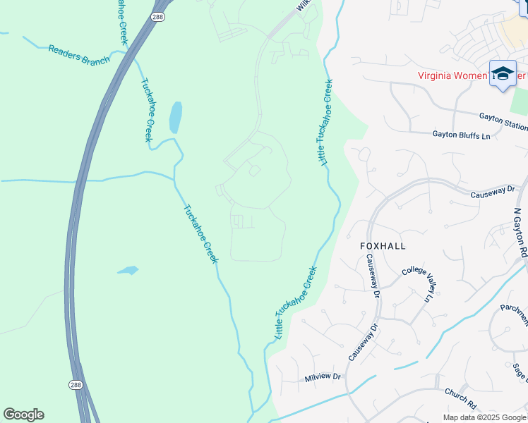 map of restaurants, bars, coffee shops, grocery stores, and more near 13615 Cotton Patch Court in Henrico