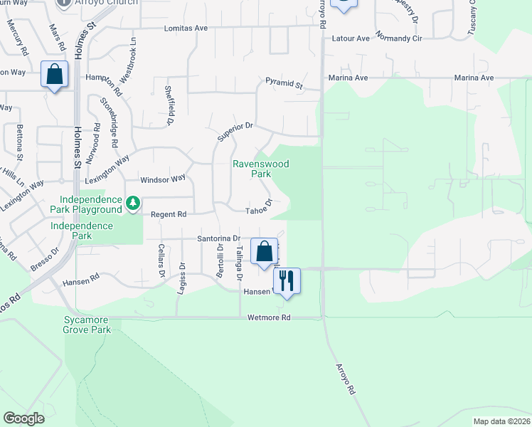 map of restaurants, bars, coffee shops, grocery stores, and more near 2788 Tahoe Drive in Livermore