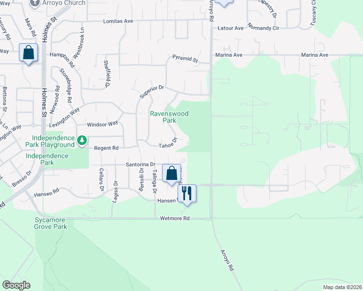 map of restaurants, bars, coffee shops, grocery stores, and more near 2788 Tahoe Drive in Livermore