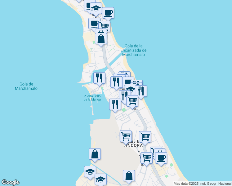 map of restaurants, bars, coffee shops, grocery stores, and more near 19 Calle H in Cartagena