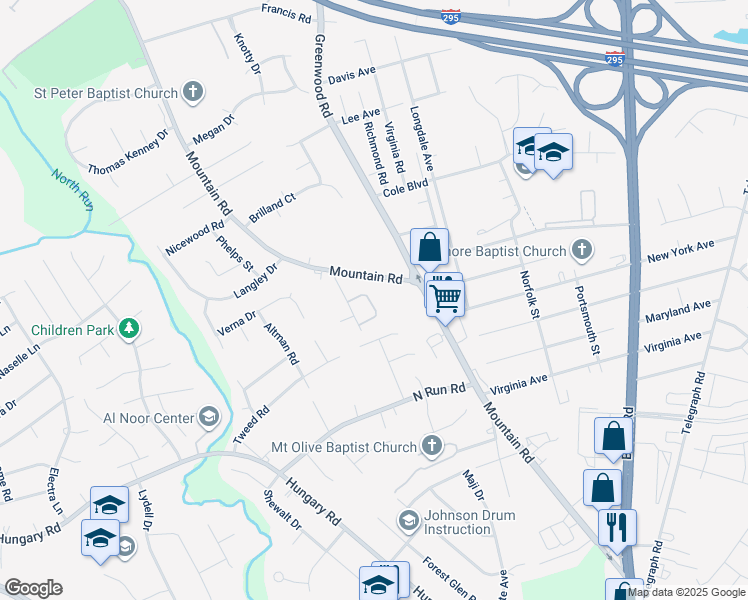 map of restaurants, bars, coffee shops, grocery stores, and more near 1605 Hope Road in Glen Allen