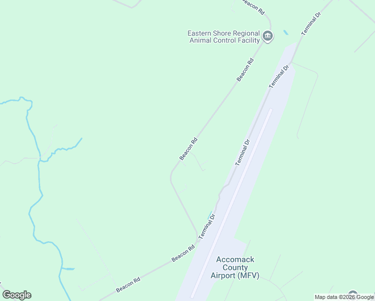 map of restaurants, bars, coffee shops, grocery stores, and more near Beacon Road in Melfa