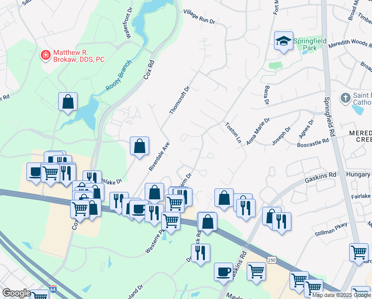 map of restaurants, bars, coffee shops, grocery stores, and more near 10920 Tray Way in Glen Allen
