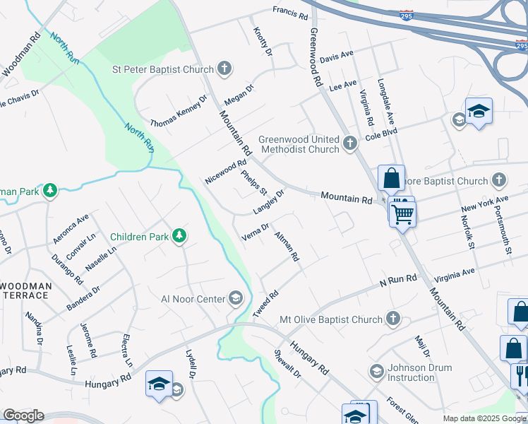 map of restaurants, bars, coffee shops, grocery stores, and more near 8009 Langley Drive in Glen Allen