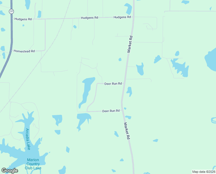 map of restaurants, bars, coffee shops, grocery stores, and more near 12275 Deer Run Road in Marion