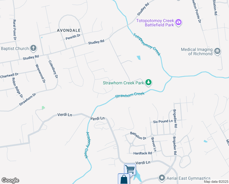 map of restaurants, bars, coffee shops, grocery stores, and more near 9205 Derwent Drive in Mechanicsville