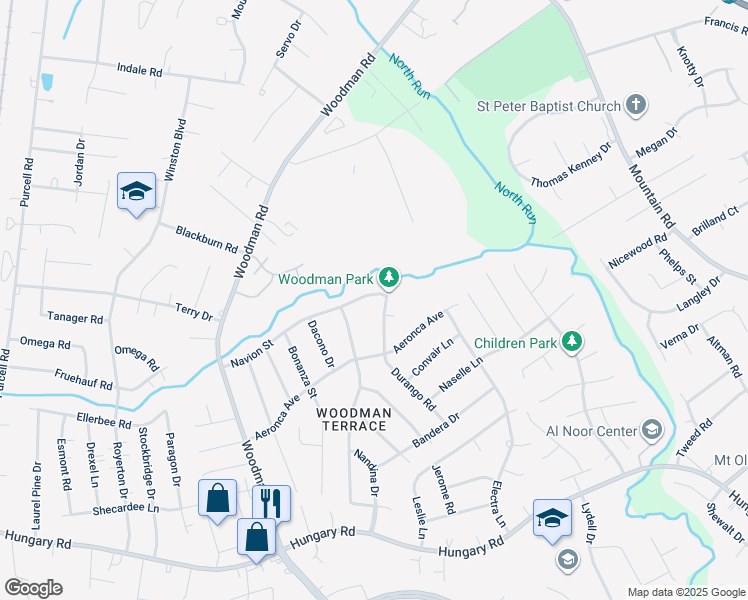 map of restaurants, bars, coffee shops, grocery stores, and more near 1803 Navion Street in Richmond