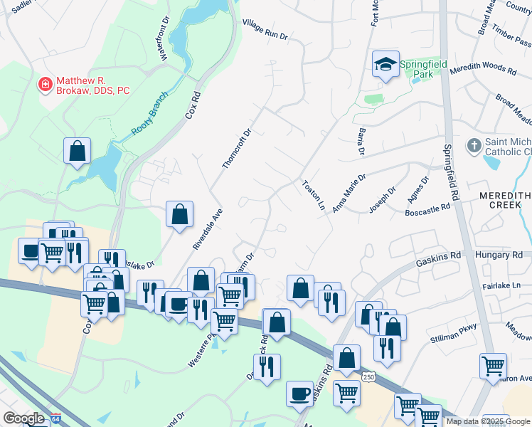 map of restaurants, bars, coffee shops, grocery stores, and more near 10900 Tray Way in Glen Allen