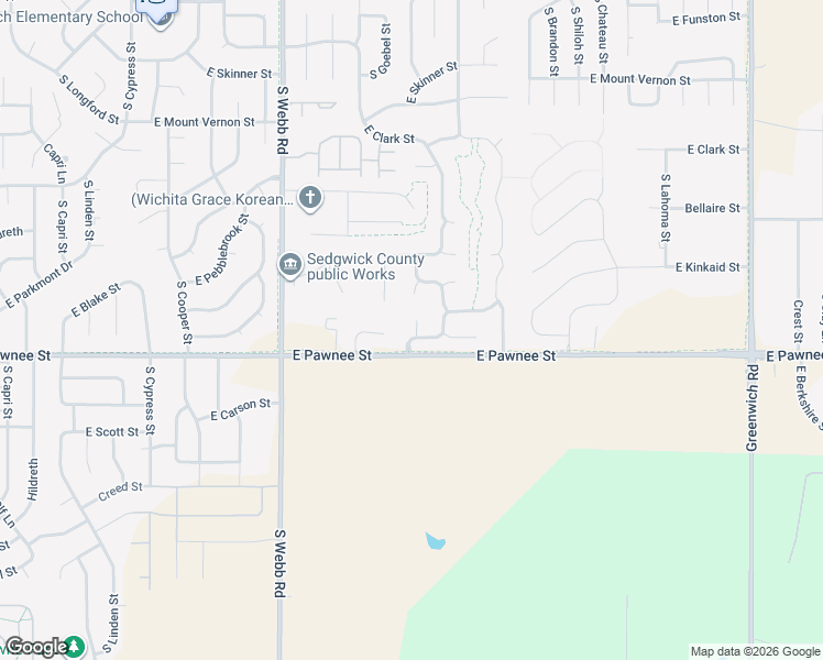 map of restaurants, bars, coffee shops, grocery stores, and more near 10022 East Stafford Street in Wichita