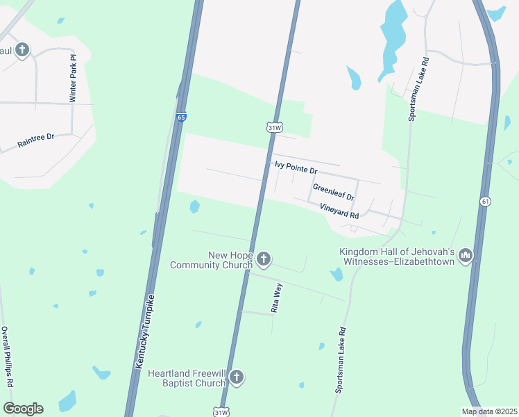 map of restaurants, bars, coffee shops, grocery stores, and more near 3100 South Dixie Highway in Elizabethtown