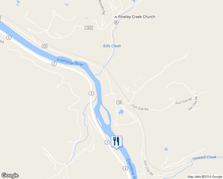 map of restaurants, bars, coffee shops, grocery stores, and more near Willowwood-Wiggins Bridge in Hinton