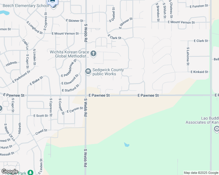map of restaurants, bars, coffee shops, grocery stores, and more near 9904 East Kinkaid Circle in Wichita