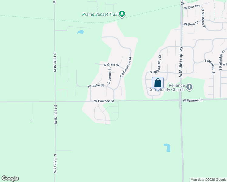 map of restaurants, bars, coffee shops, grocery stores, and more near 12909 West Blake Street in Wichita