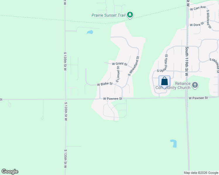 map of restaurants, bars, coffee shops, grocery stores, and more near 12901 West Blake Street in Wichita