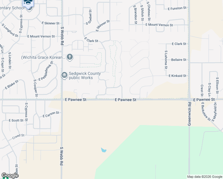 map of restaurants, bars, coffee shops, grocery stores, and more near 10243 East Stafford Street in Wichita