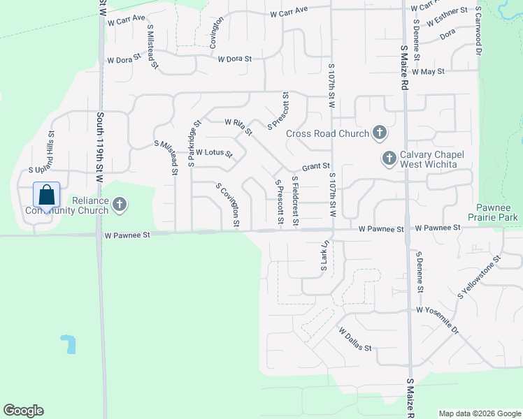 map of restaurants, bars, coffee shops, grocery stores, and more near 2314 South Shefford Street in Wichita