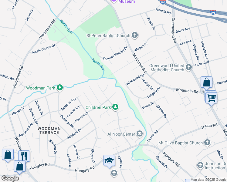 map of restaurants, bars, coffee shops, grocery stores, and more near 1608 Hickory Ridge Way in Henrico