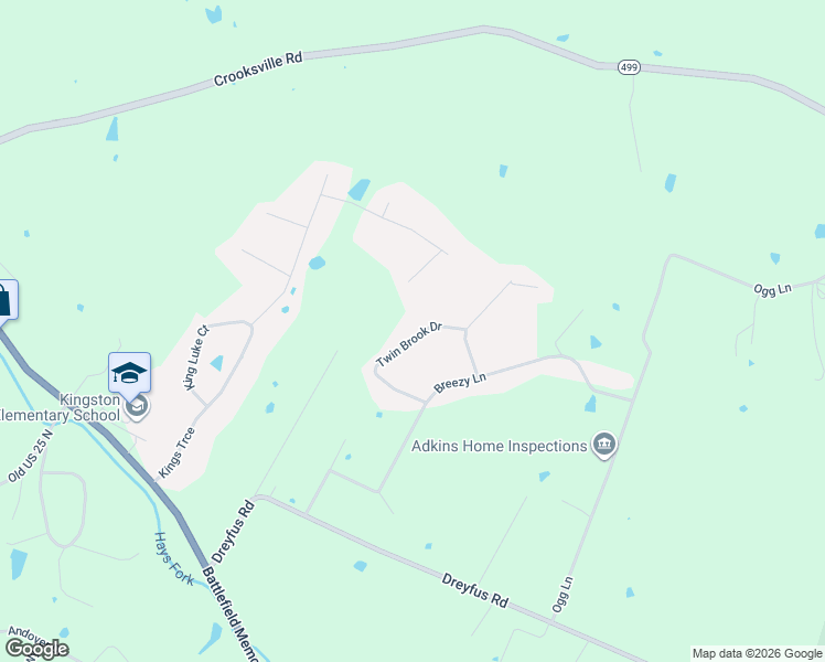 map of restaurants, bars, coffee shops, grocery stores, and more near 1325 Twin Brook Drive in Berea