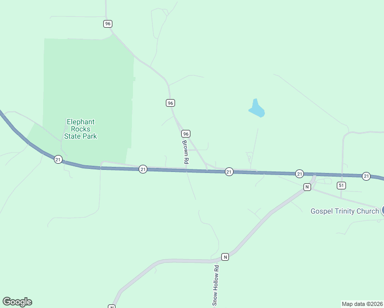 map of restaurants, bars, coffee shops, grocery stores, and more near 170 County Road 96 in Ironton