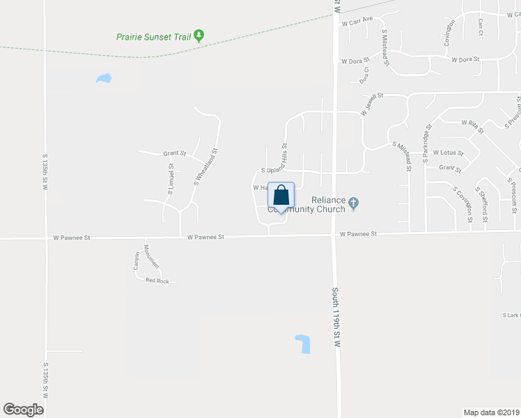 map of restaurants, bars, coffee shops, grocery stores, and more near 2334 Upland Hills Court in Wichita