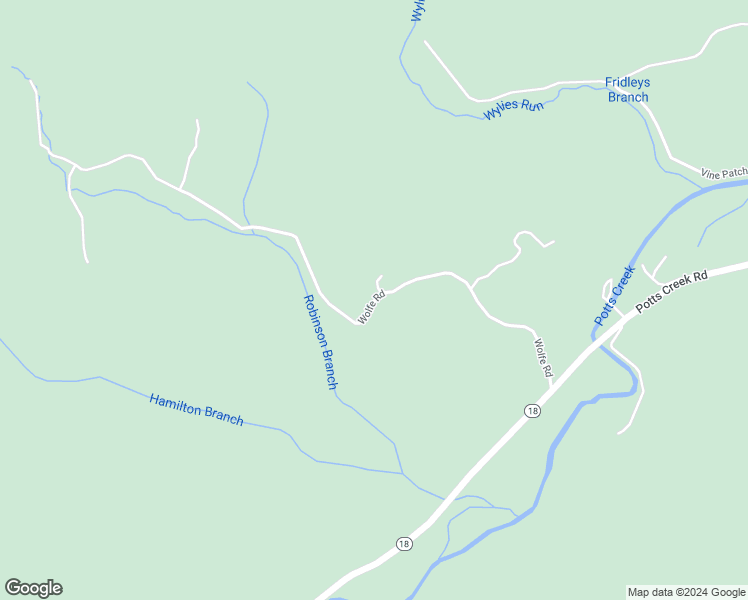 map of restaurants, bars, coffee shops, grocery stores, and more near Wolfe Road in Alleghany County