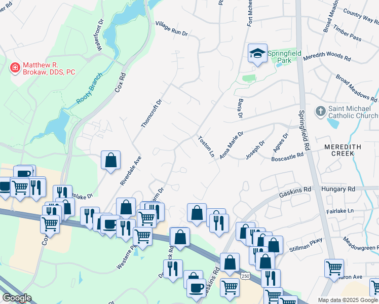 map of restaurants, bars, coffee shops, grocery stores, and more near 10812 Rimbey Court in Glen Allen