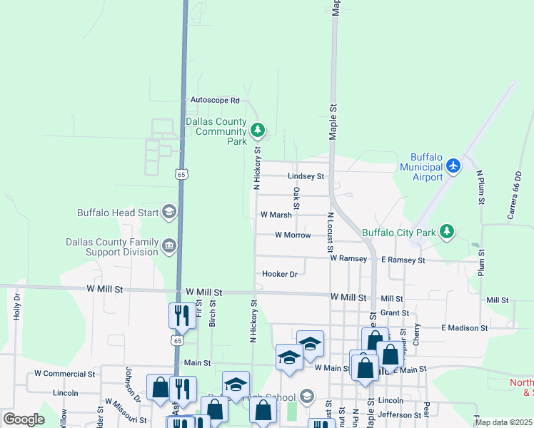 map of restaurants, bars, coffee shops, grocery stores, and more near 639-661 W Marsh in Buffalo
