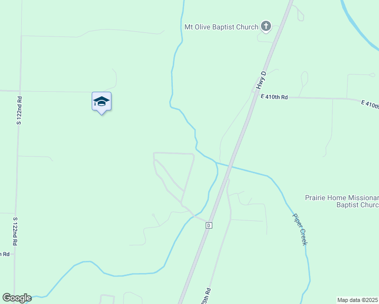 map of restaurants, bars, coffee shops, grocery stores, and more near State Highway D in Bolivar