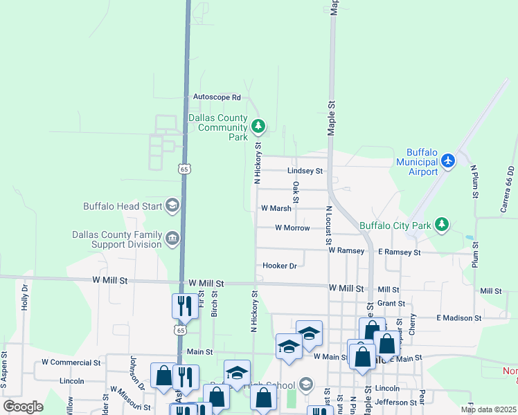 map of restaurants, bars, coffee shops, grocery stores, and more near 661 West Marsh in Buffalo