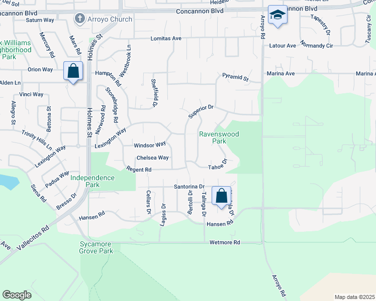 map of restaurants, bars, coffee shops, grocery stores, and more near 2858 Superior Drive in Livermore