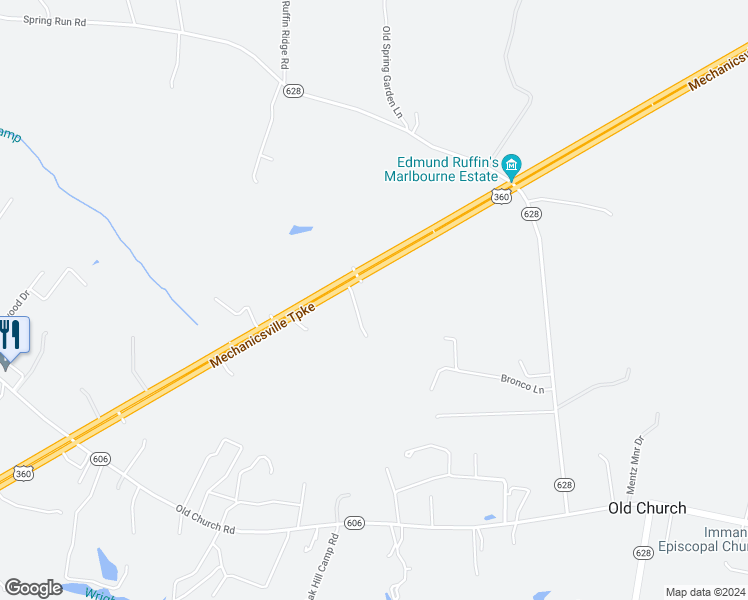 map of restaurants, bars, coffee shops, grocery stores, and more near 4033 Mechanicsville Turnpike in Mechanicsville