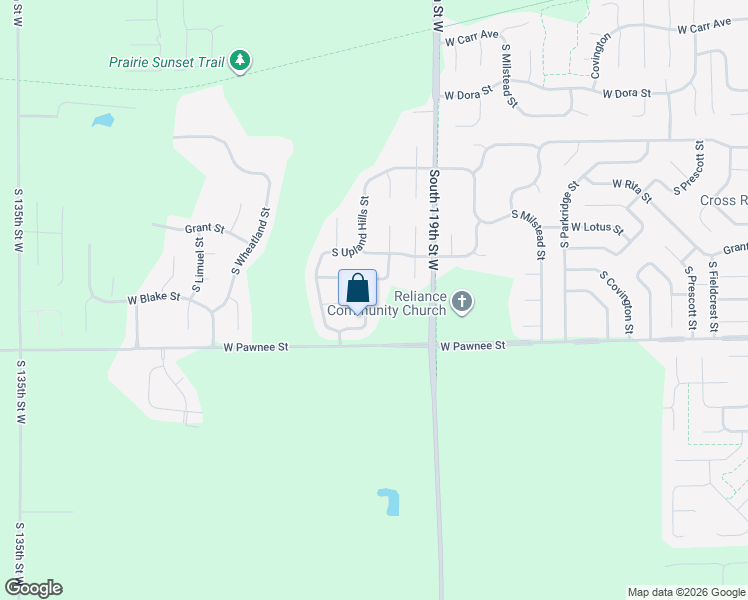 map of restaurants, bars, coffee shops, grocery stores, and more near 2306 South Rogers Lane in Wichita