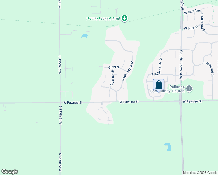 map of restaurants, bars, coffee shops, grocery stores, and more near 12909 West Blake Street in Wichita