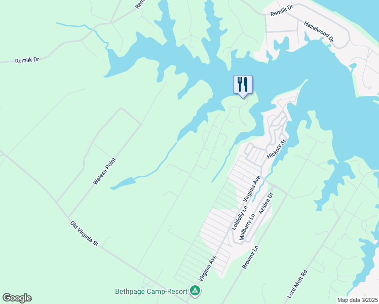 map of restaurants, bars, coffee shops, grocery stores, and more near 611 Burrells Marina Road in Urbanna