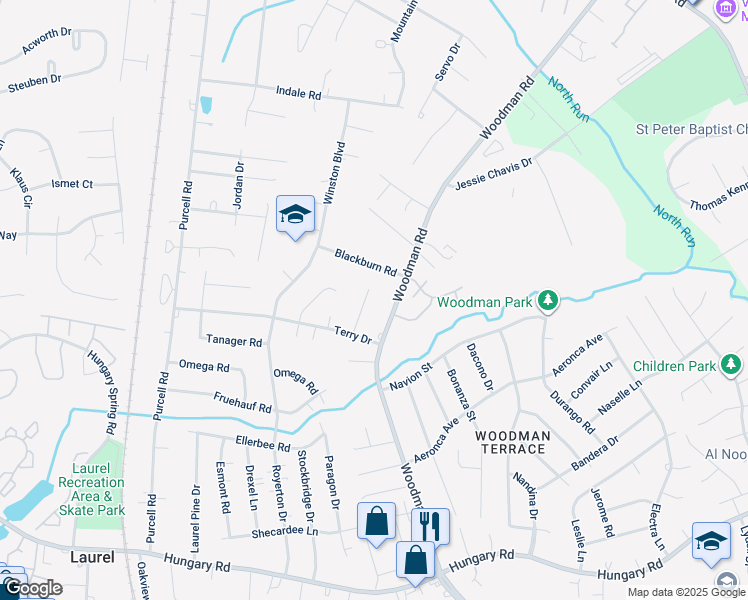 map of restaurants, bars, coffee shops, grocery stores, and more near 10111 Flanders Road in Richmond