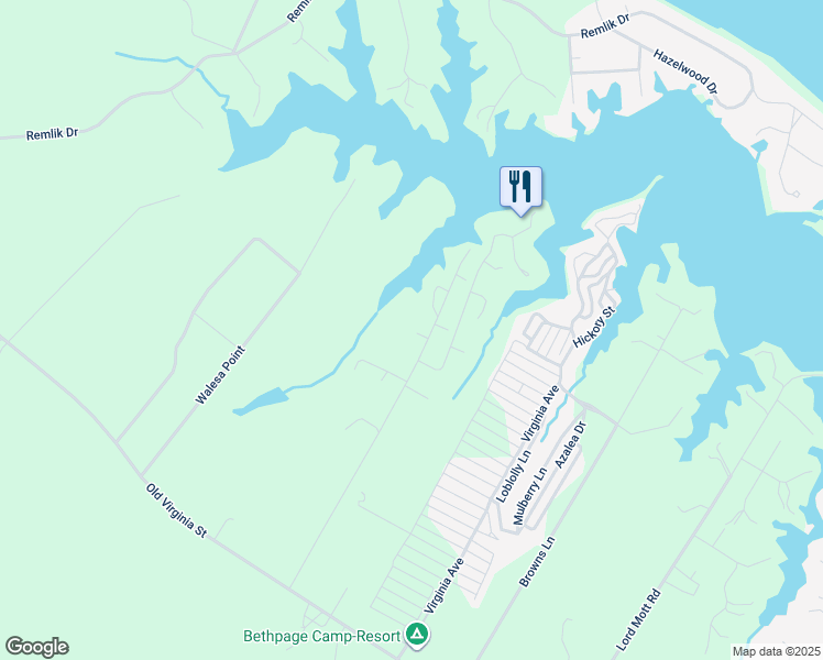 map of restaurants, bars, coffee shops, grocery stores, and more near 611 Burrells Marina Road in Urbanna