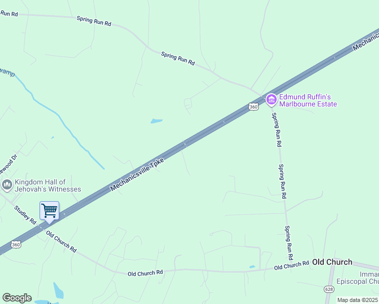 map of restaurants, bars, coffee shops, grocery stores, and more near 4033 Mechanicsville Turnpike in Mechanicsville