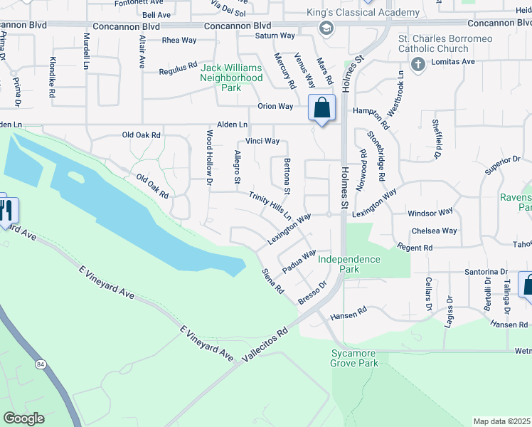 map of restaurants, bars, coffee shops, grocery stores, and more near 752 Barleta Lane in Livermore