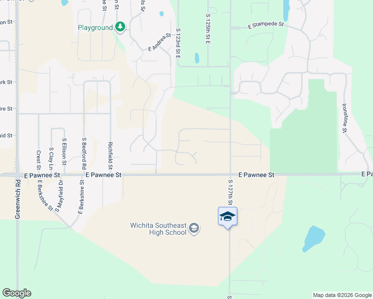 map of restaurants, bars, coffee shops, grocery stores, and more near 12410 Willowgreen in Wichita