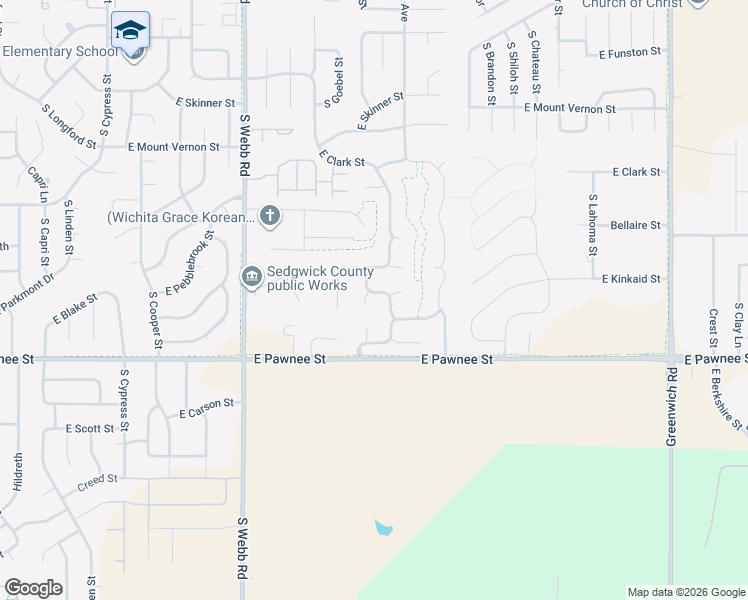 map of restaurants, bars, coffee shops, grocery stores, and more near 10022 E Stafford Ct in Wichita