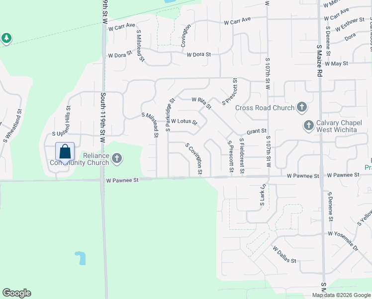 map of restaurants, bars, coffee shops, grocery stores, and more near 2301 S Covington St in Wichita