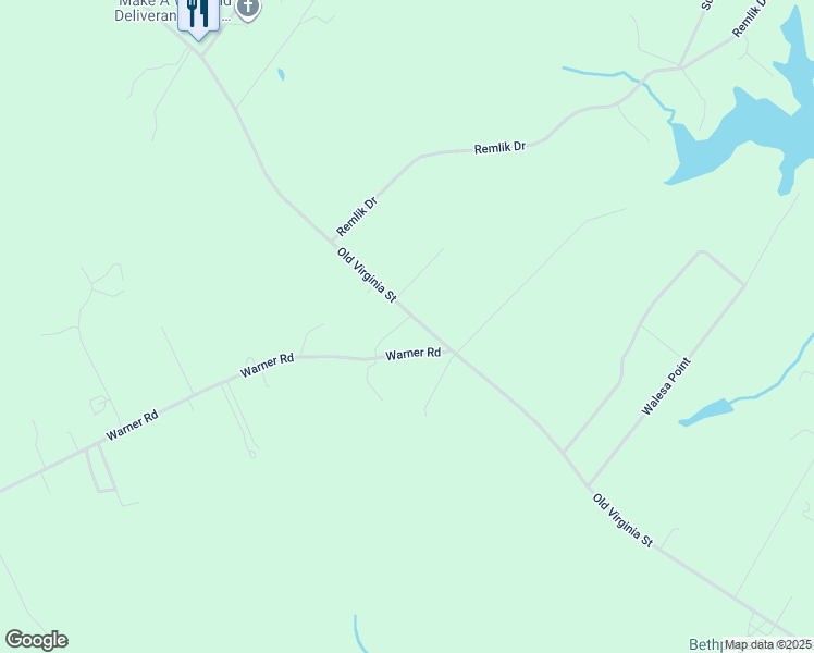 map of restaurants, bars, coffee shops, grocery stores, and more near 3516 Old Virginia Street in Urbanna